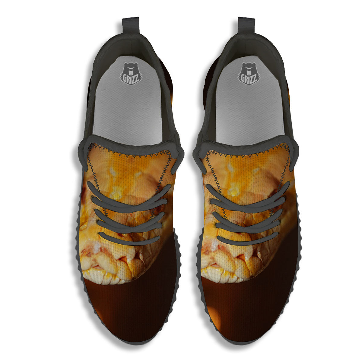 Snake Albino Print Black Walking Shoes-grizzshop