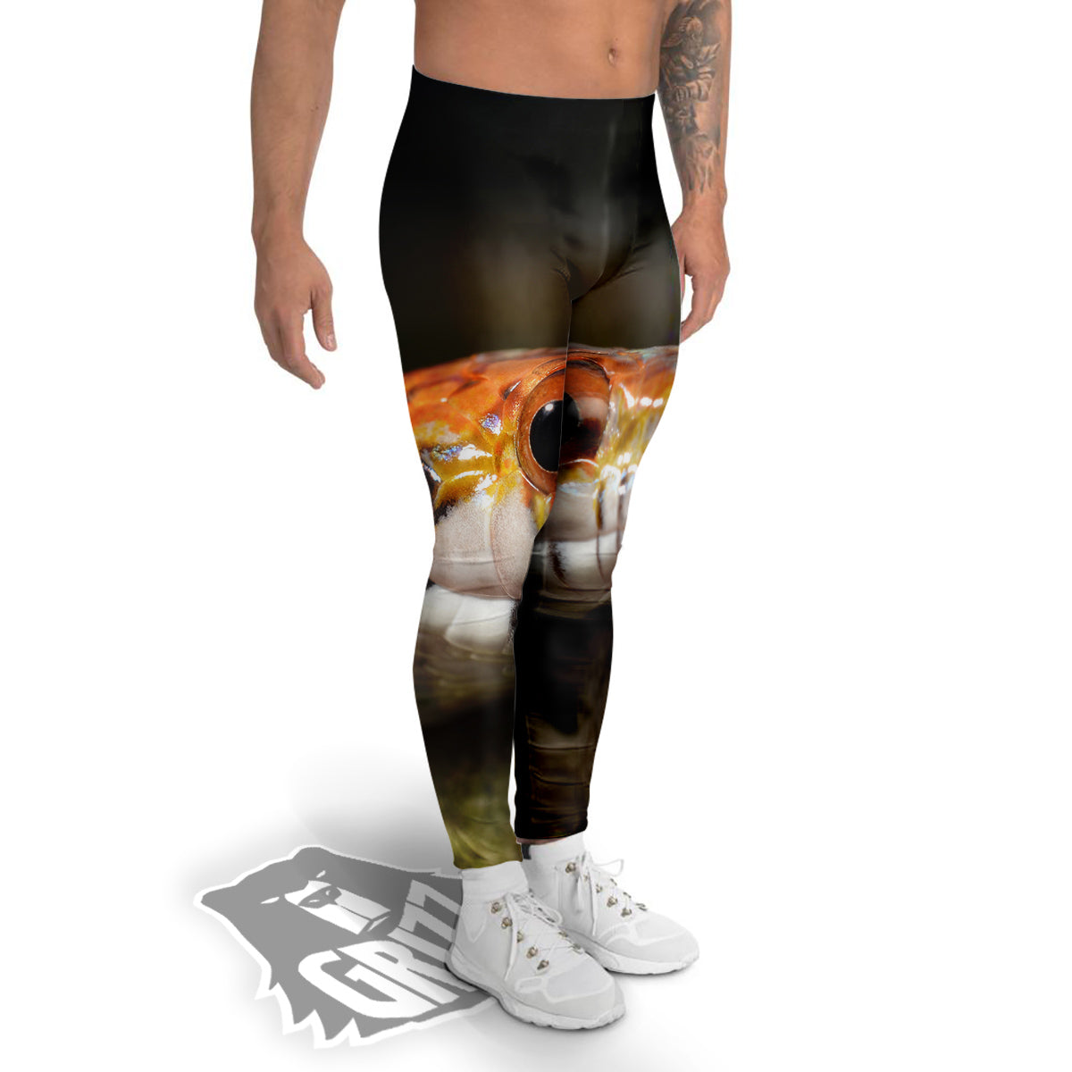 Snake Corn Print Men's Leggings-grizzshop