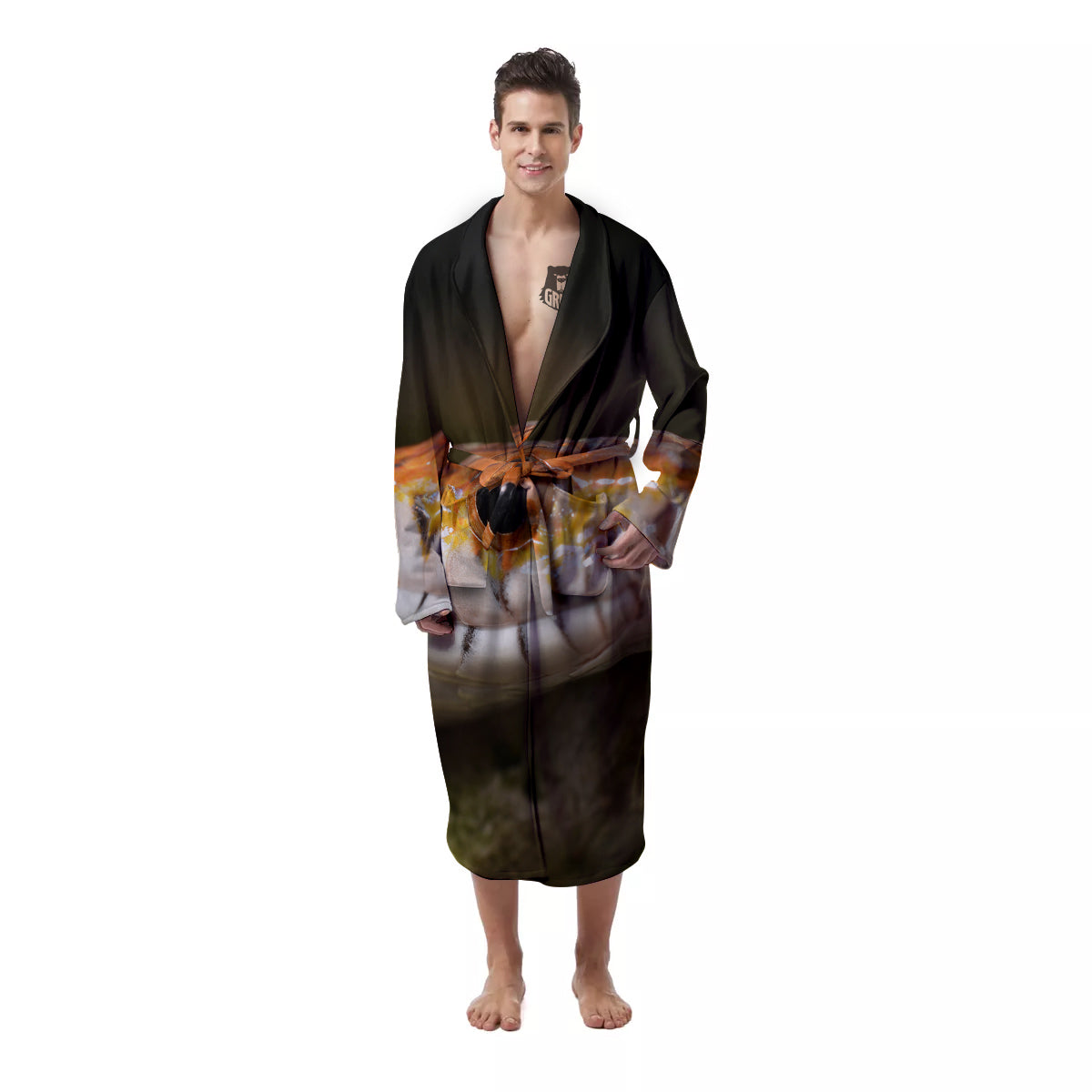 Snake Corn Print Men's Robe-grizzshop