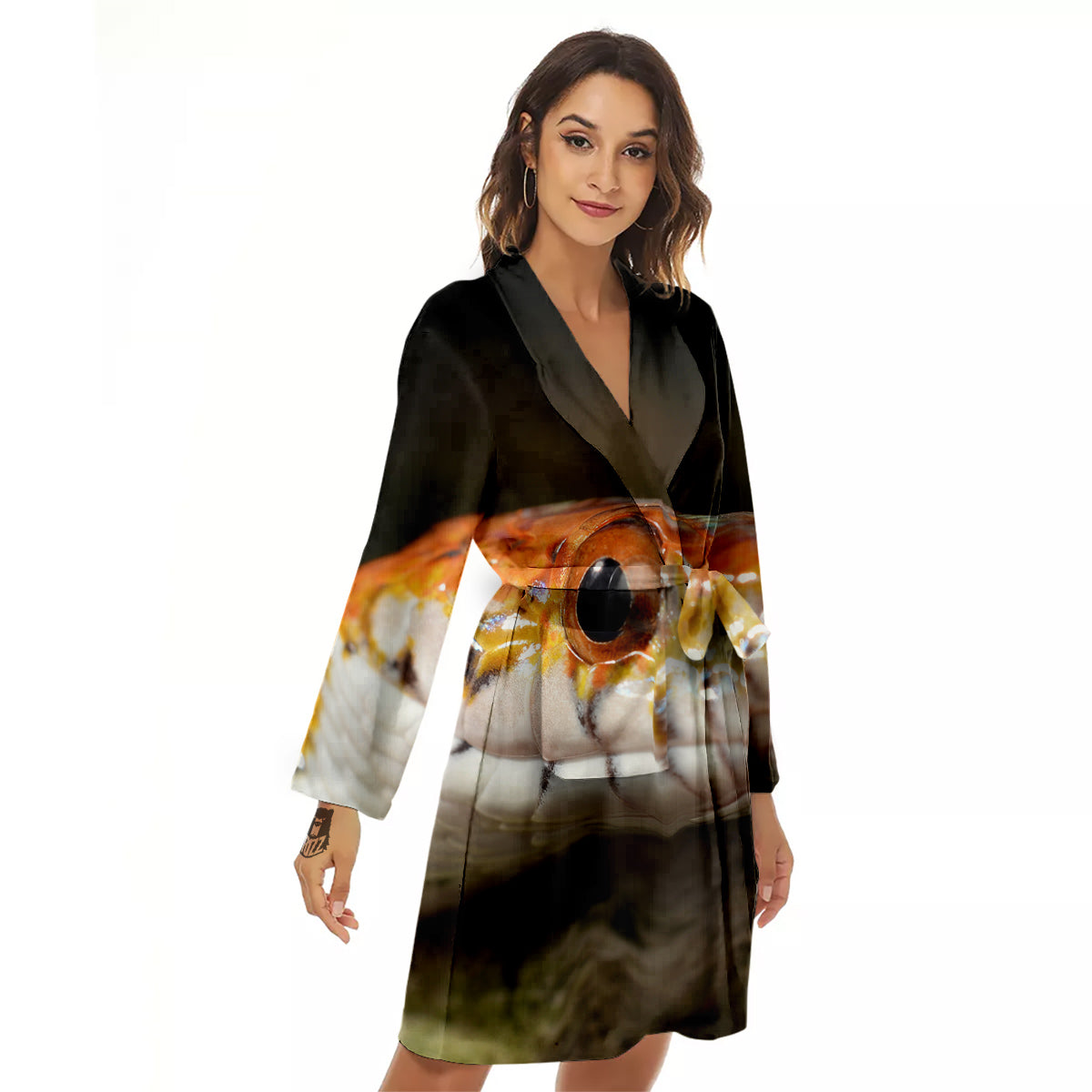 Snake Corn Print Women's Robe-grizzshop