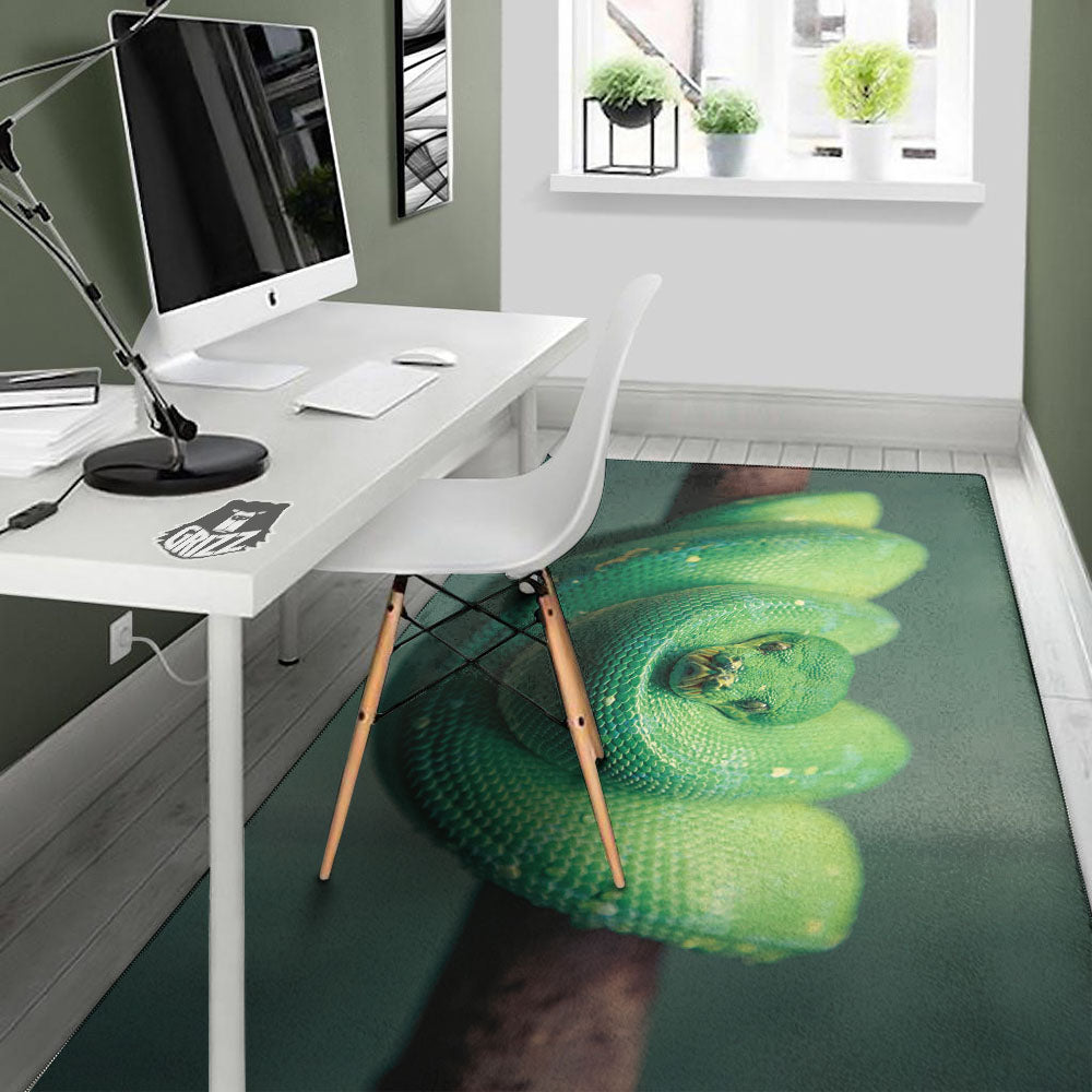 Snake Emerald Tree Boa Print Floor Mat-grizzshop