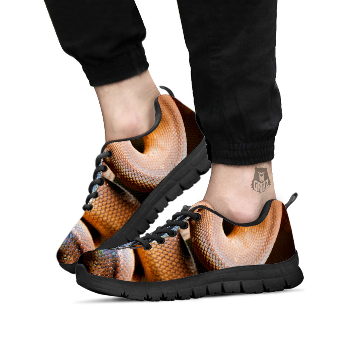 Snake Leiopython Print Black Sneaker-grizzshop