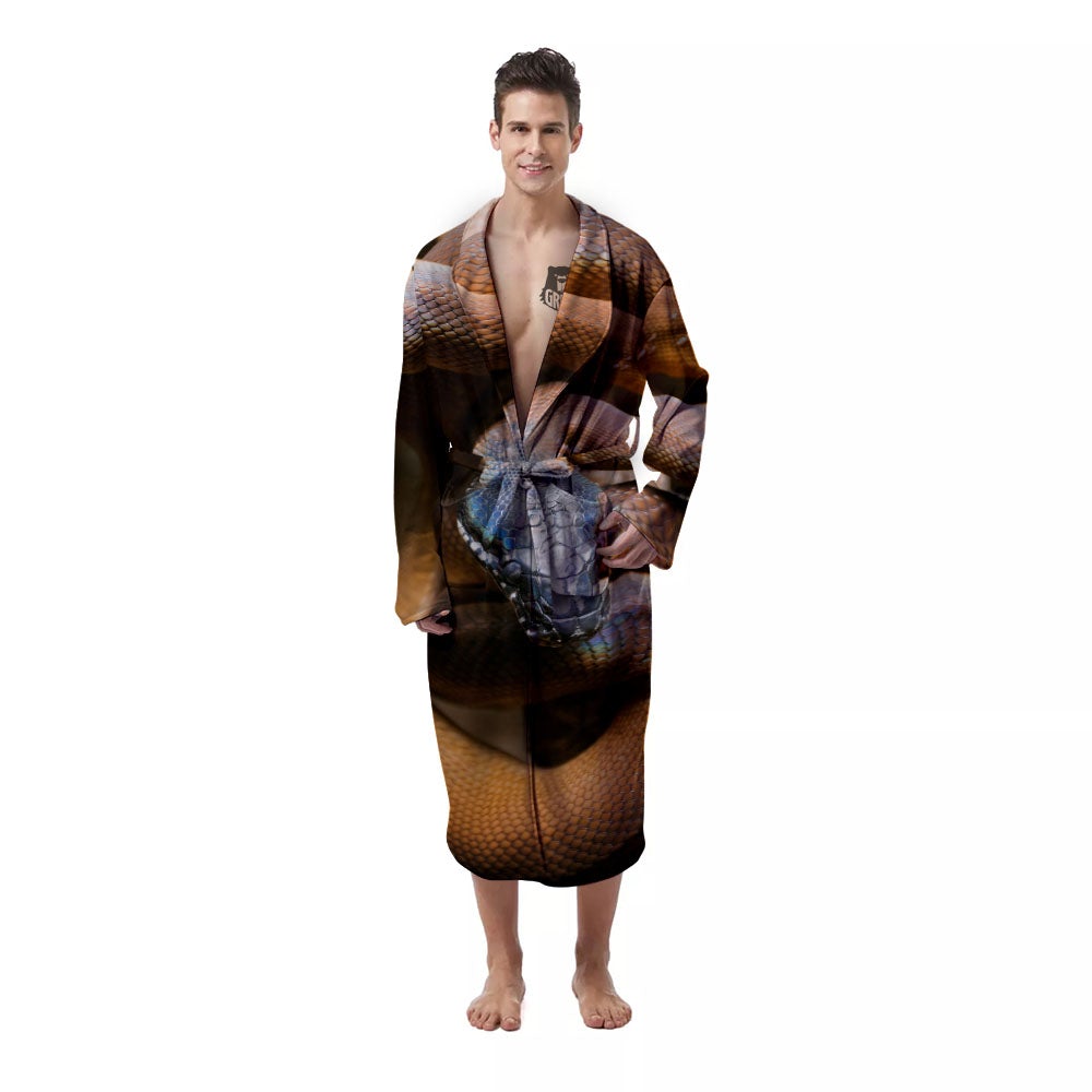 Snake Leiopython Print Men's Robe-grizzshop