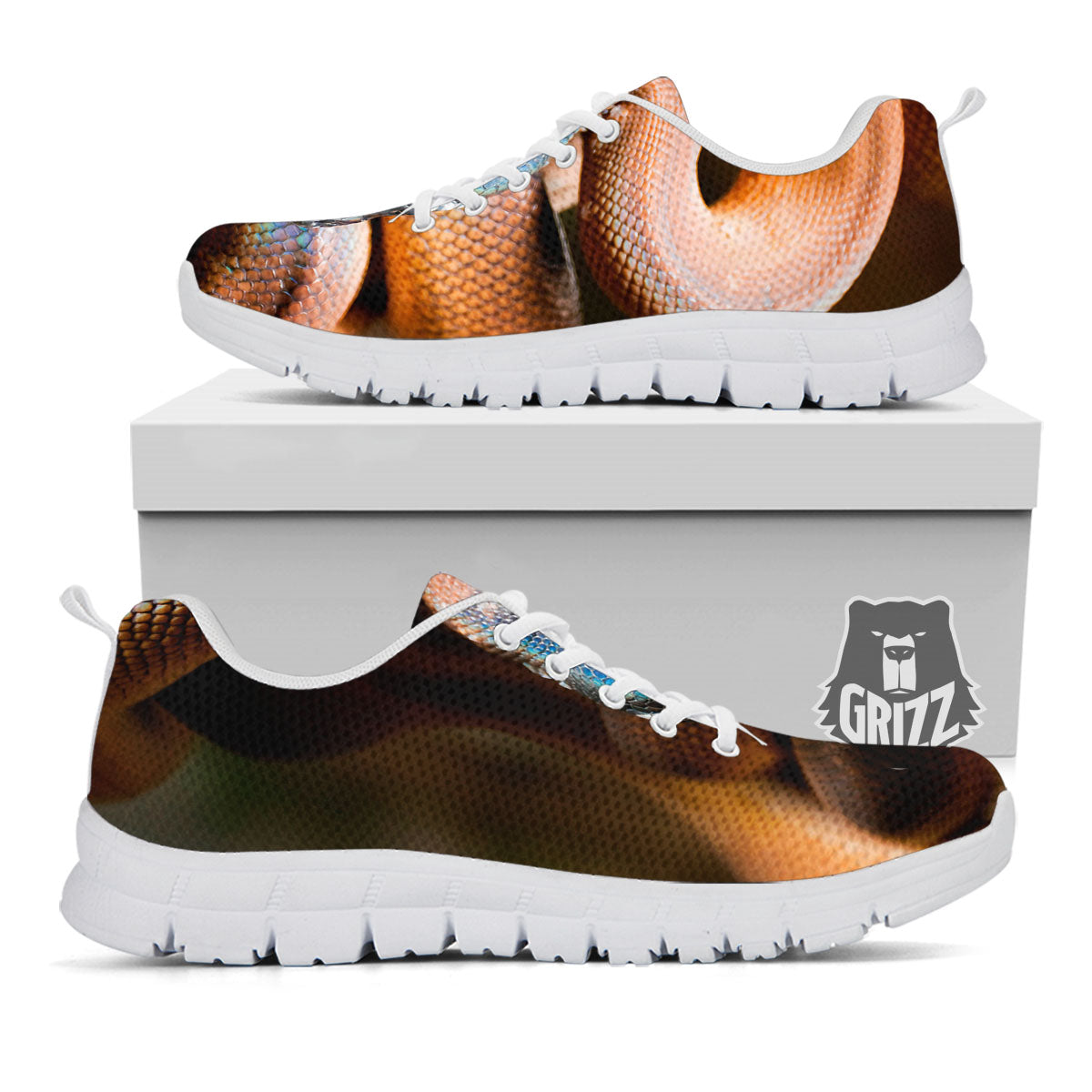 Snake Leiopython Print White Sneaker-grizzshop