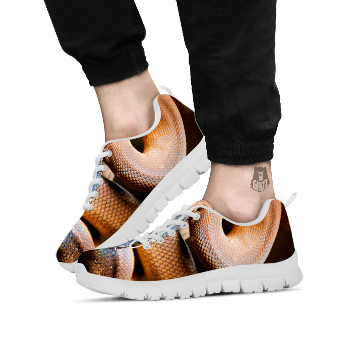 Snake Leiopython Print White Sneaker-grizzshop