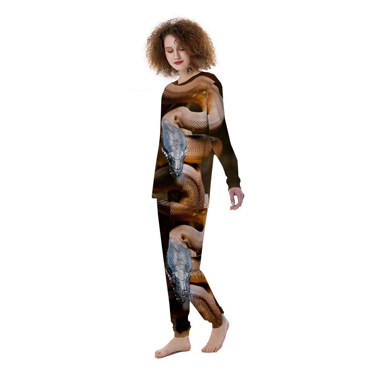 Snake Leiopython Print Women's Pajamas-grizzshop