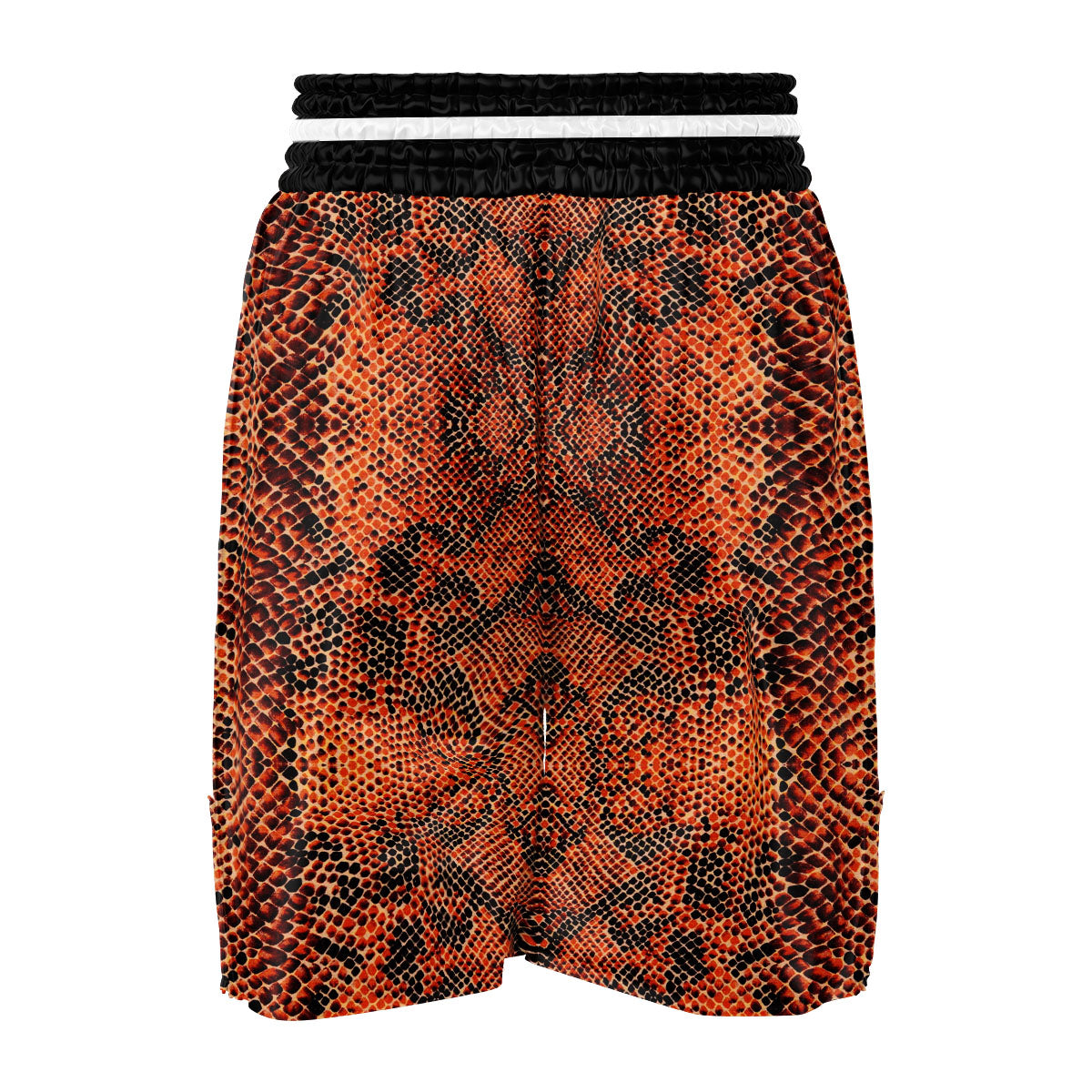 Snake Orange Print Pattern Boxing Shorts-grizzshop