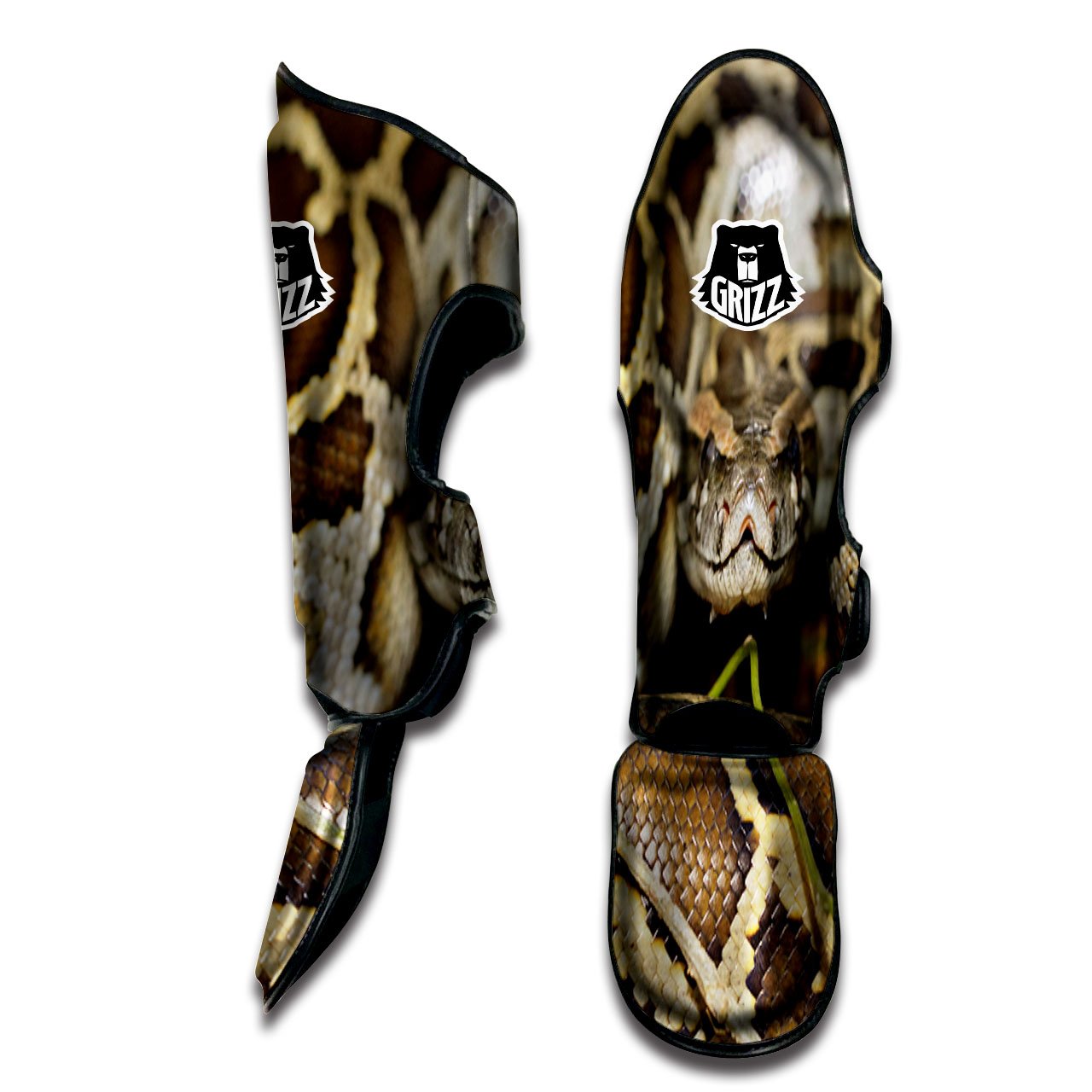 Snake Python Print Muay Thai Shin Guards-grizzshop