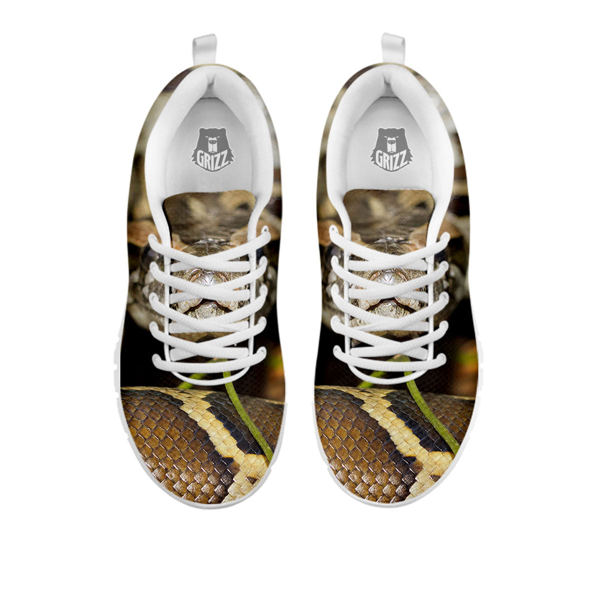 Snake Python Print White Sneaker-grizzshop