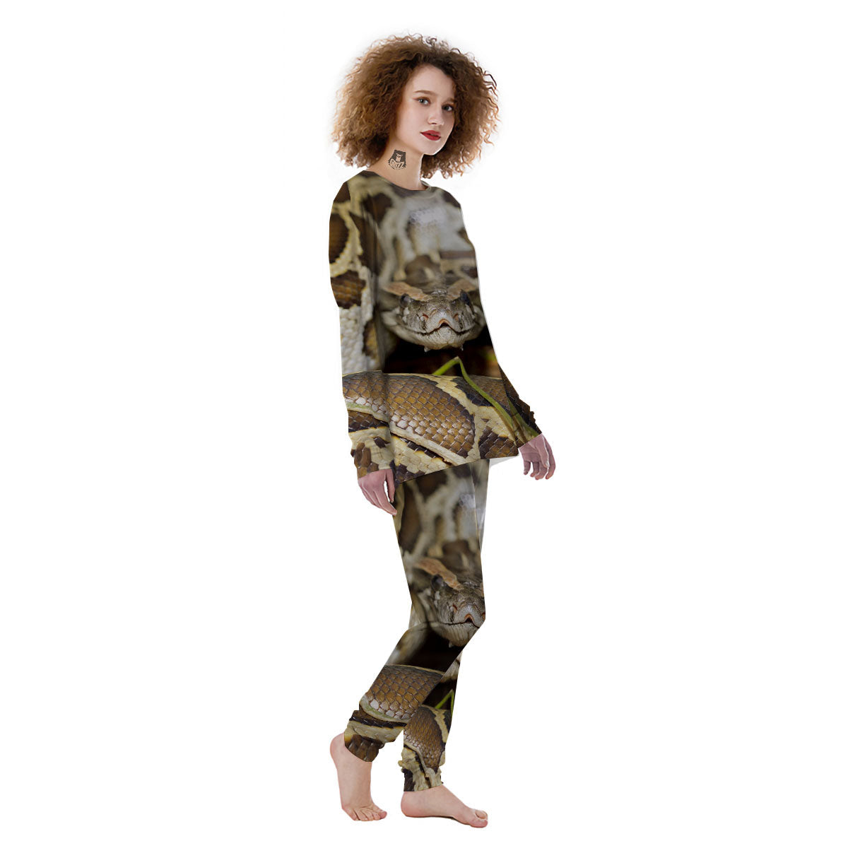 Snake Python Print Women's Pajamas-grizzshop