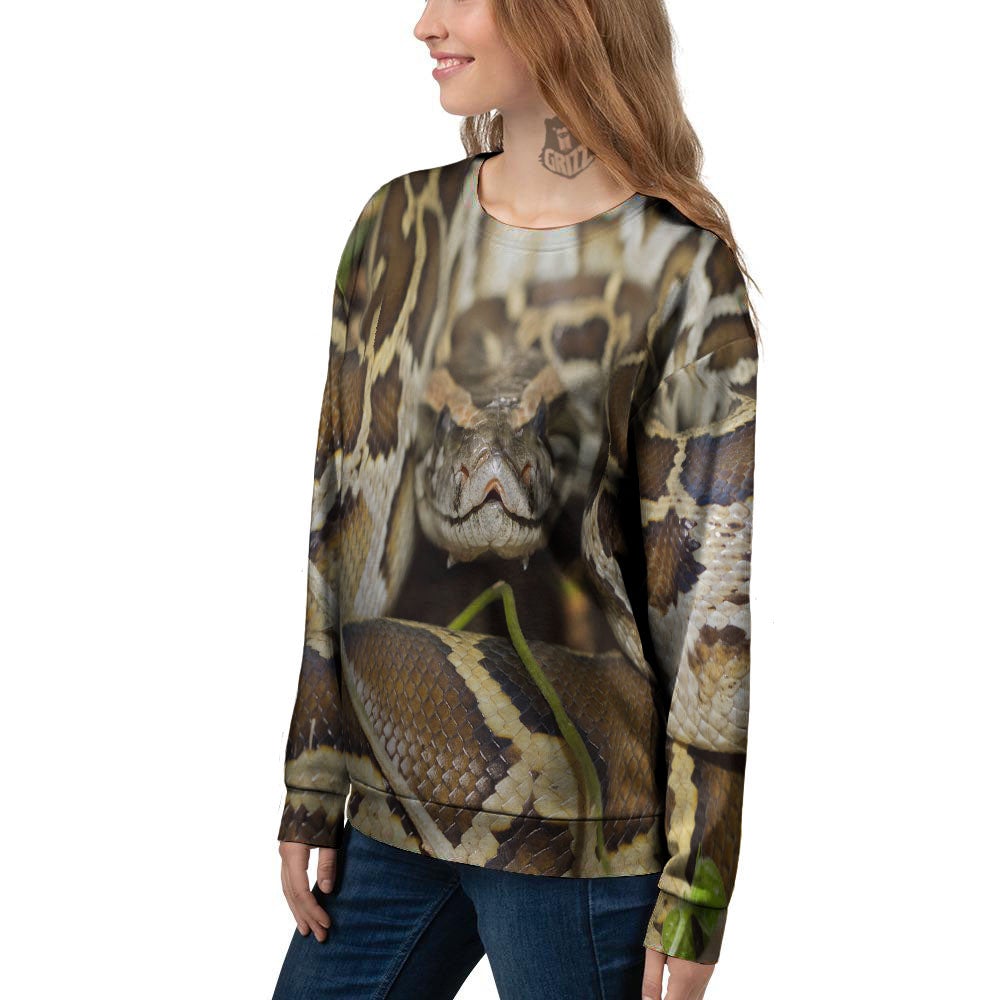 Snake Python Print Women's Sweatshirt-grizzshop