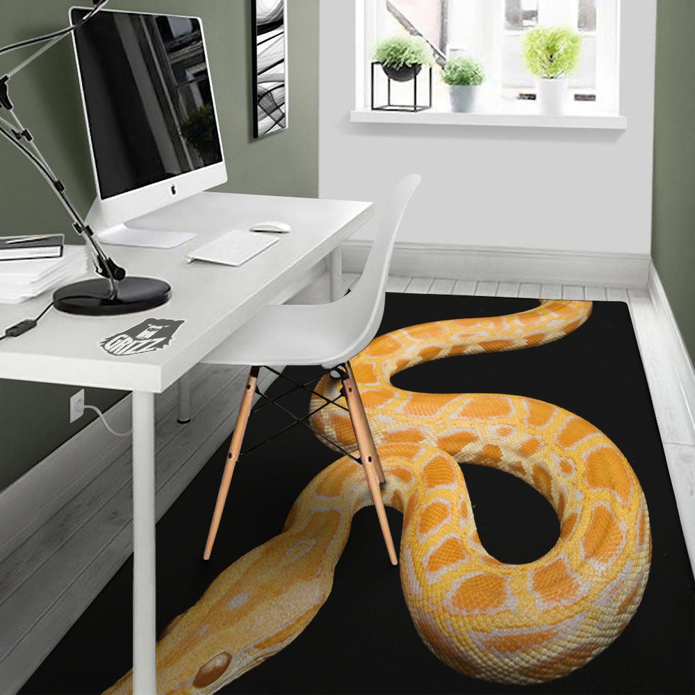 Snake Python Yellow Print Floor Mat-grizzshop