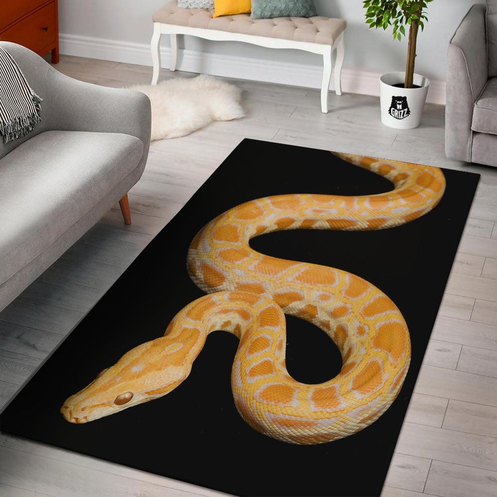 Snake Python Yellow Print Floor Mat-grizzshop