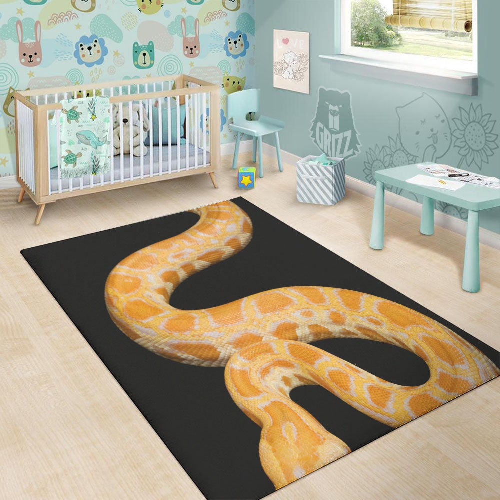 Snake Python Yellow Print Floor Mat-grizzshop