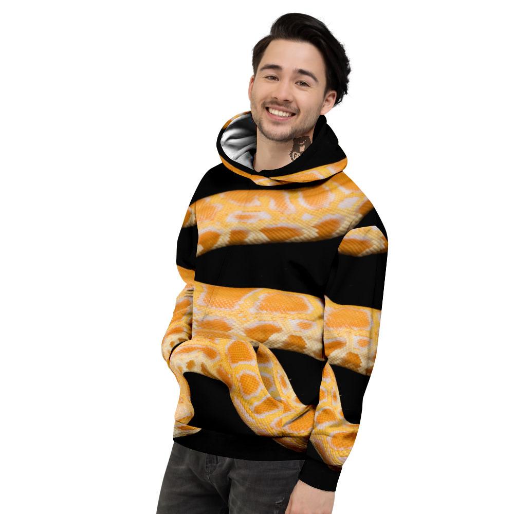 Snake Python Yellow Print Men's Hoodie-grizzshop