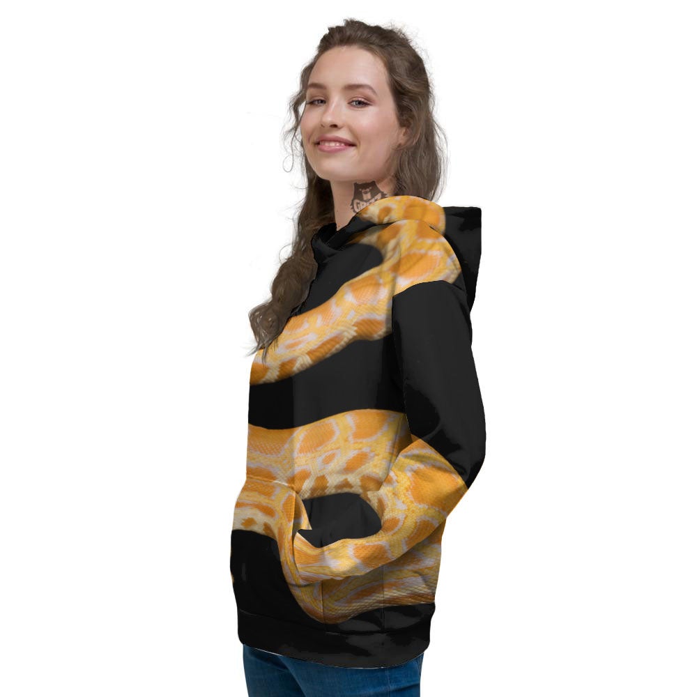 Snake Python Yellow Print Women's Hoodie-grizzshop
