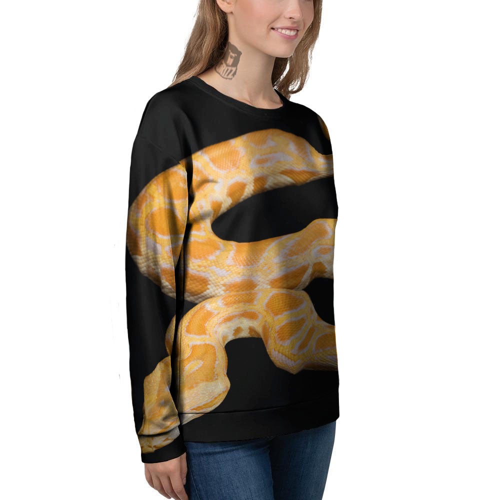 Snake Python Yellow Print Women's Sweatshirt-grizzshop