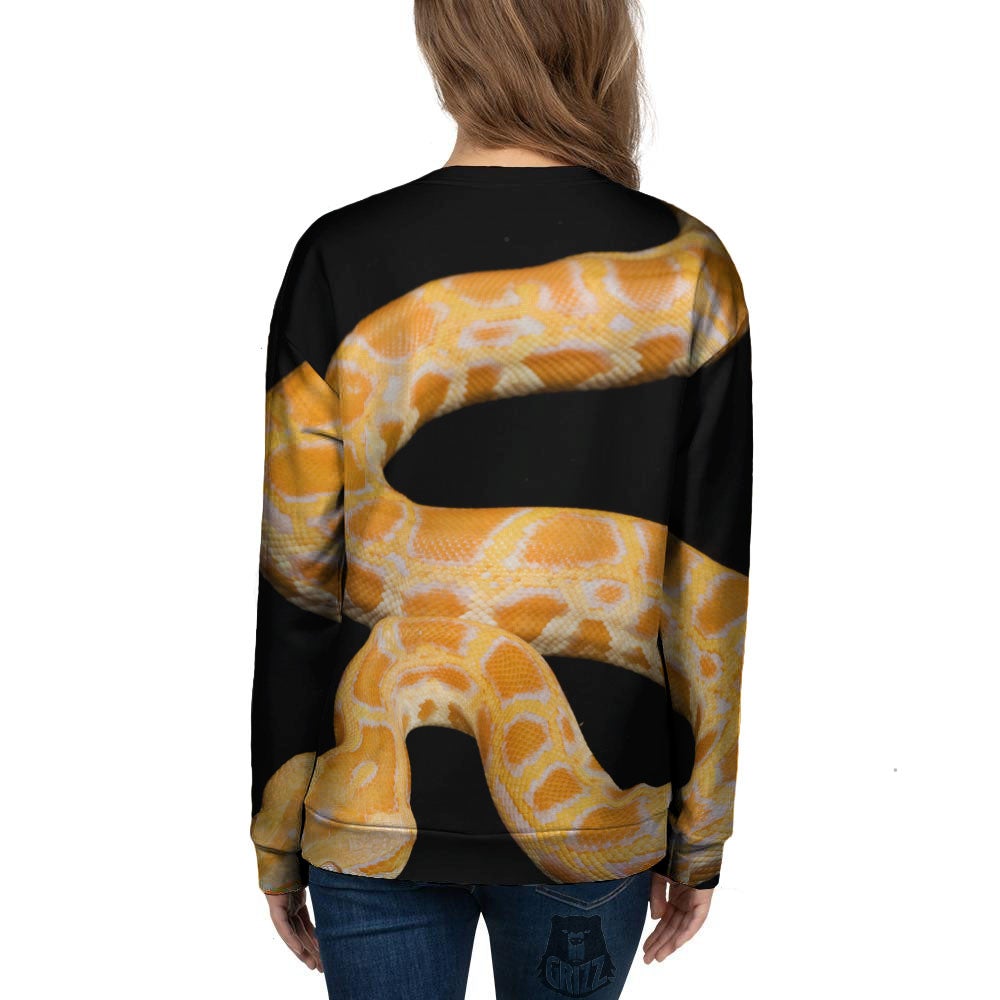 Snake Python Yellow Print Women's Sweatshirt-grizzshop