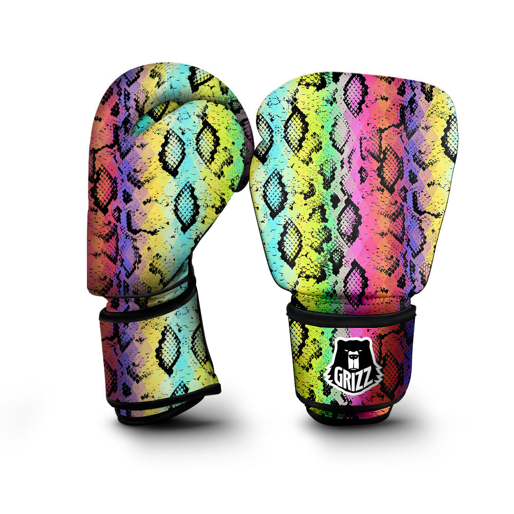 Snake Skin Psychedelic Print Boxing Gloves-grizzshop
