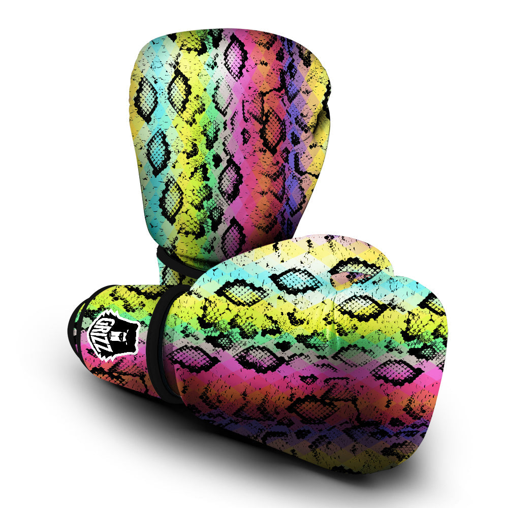 Snake Skin Psychedelic Print Boxing Gloves-grizzshop