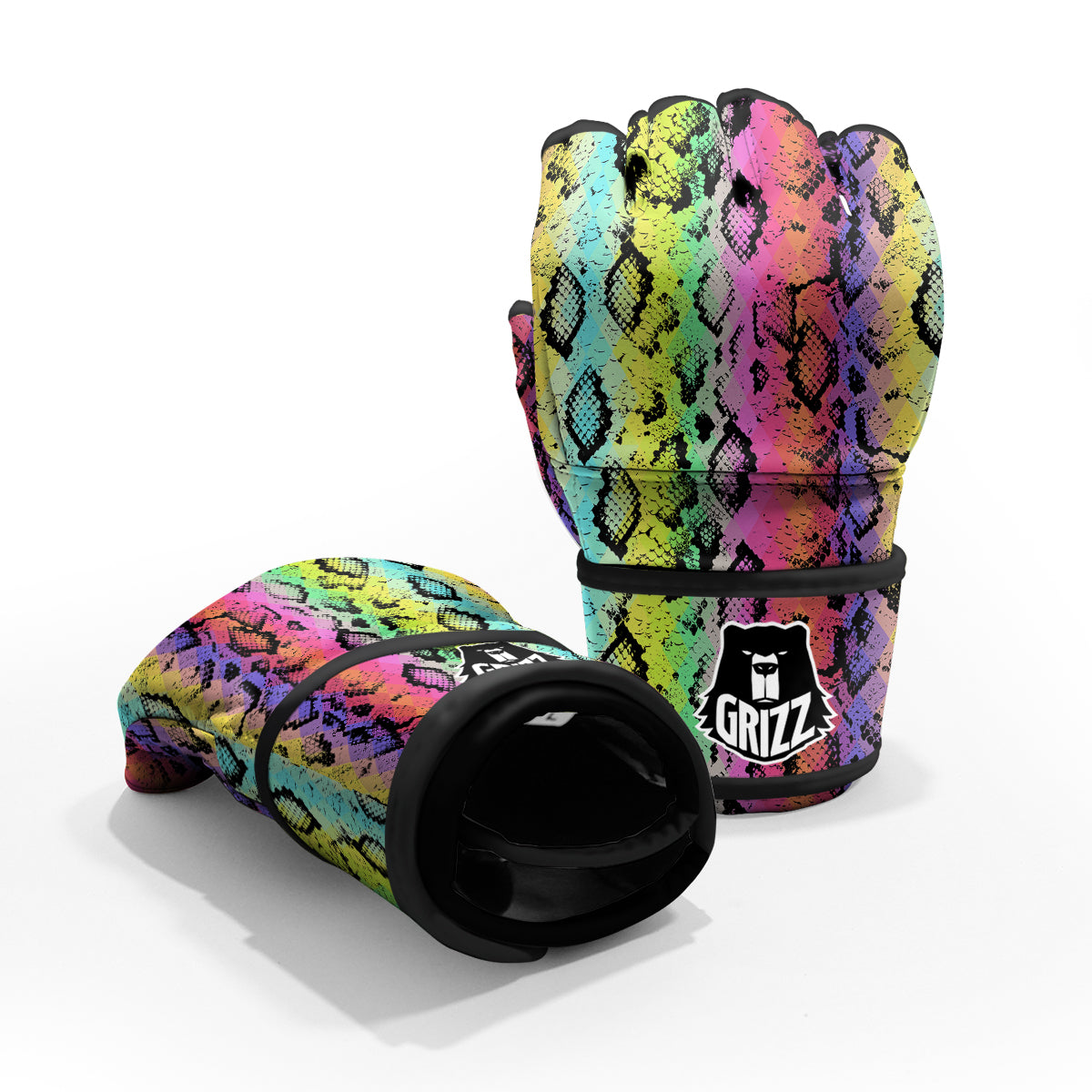 Snake Skin Psychedelic Print MMA Gloves-grizzshop