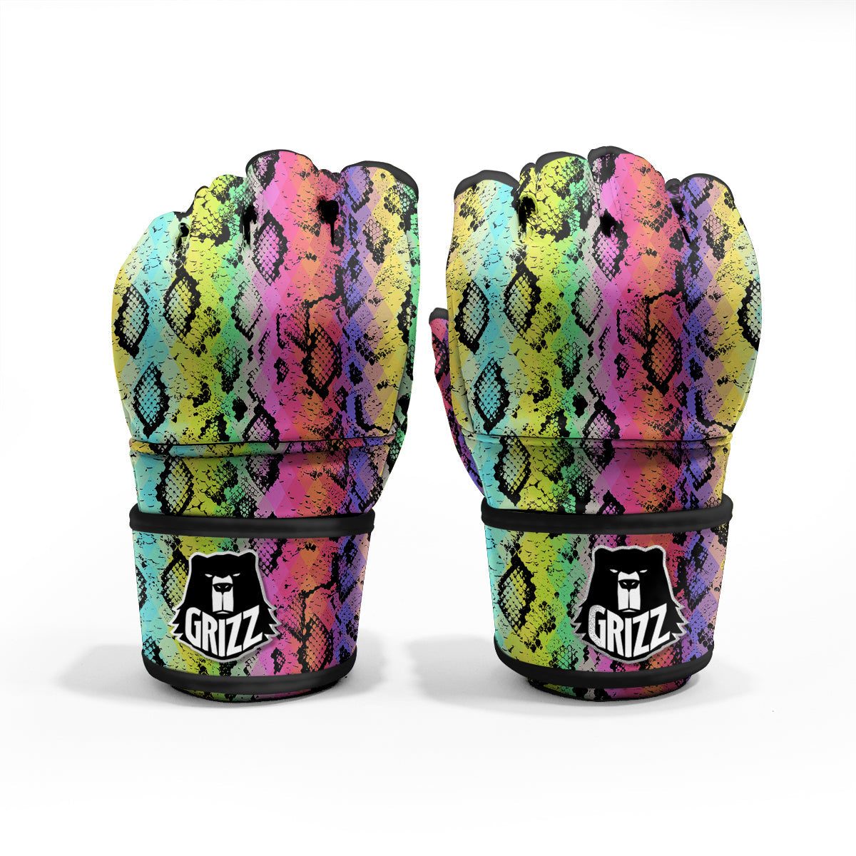 Snake Skin Psychedelic Print MMA Gloves-grizzshop