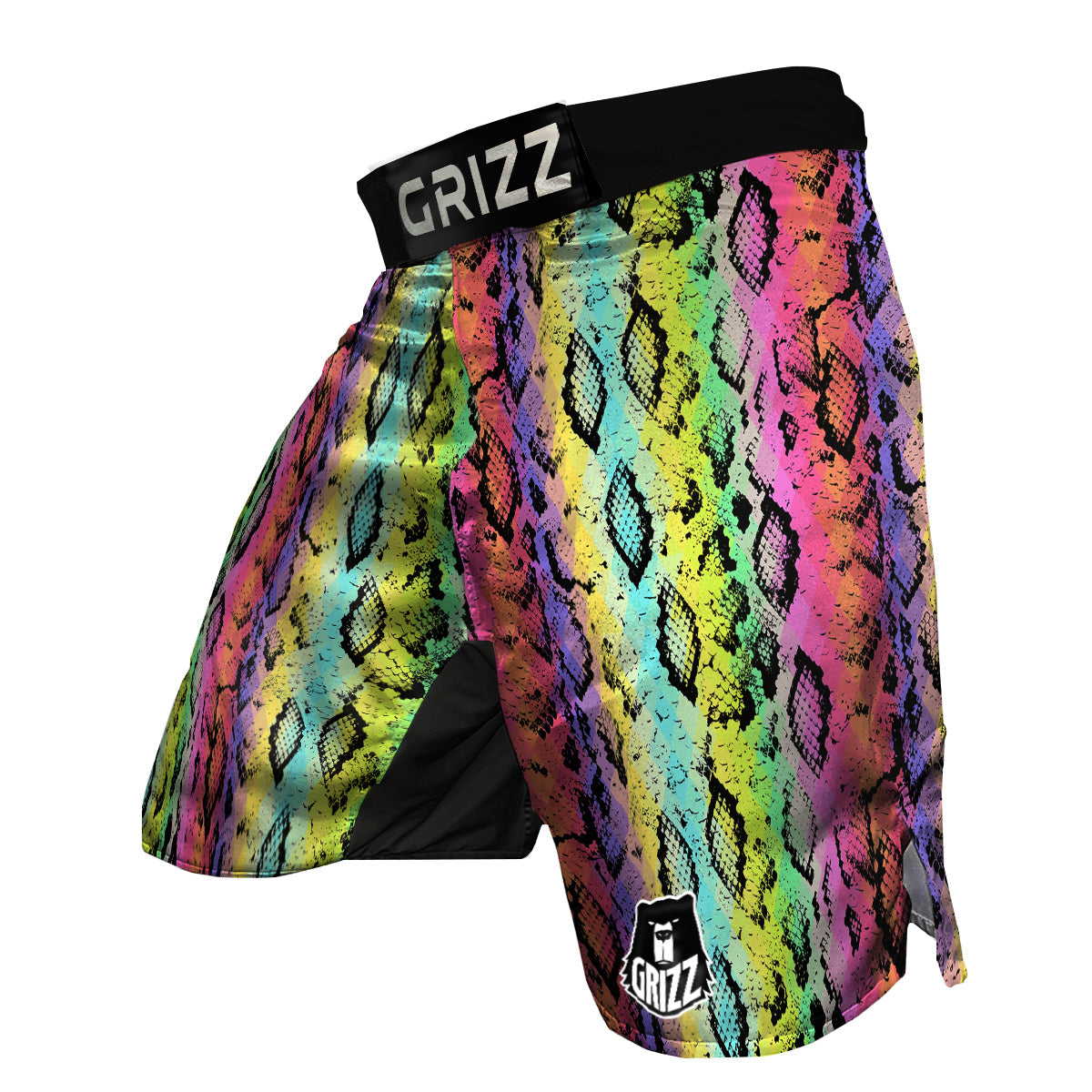 Snake Skin Psychedelic Print MMA Shorts-grizzshop