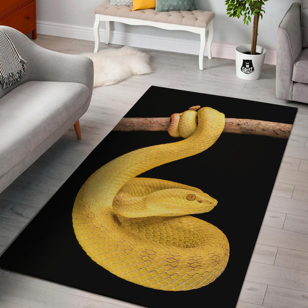 Snake Yellow Print Floor Mat-grizzshop