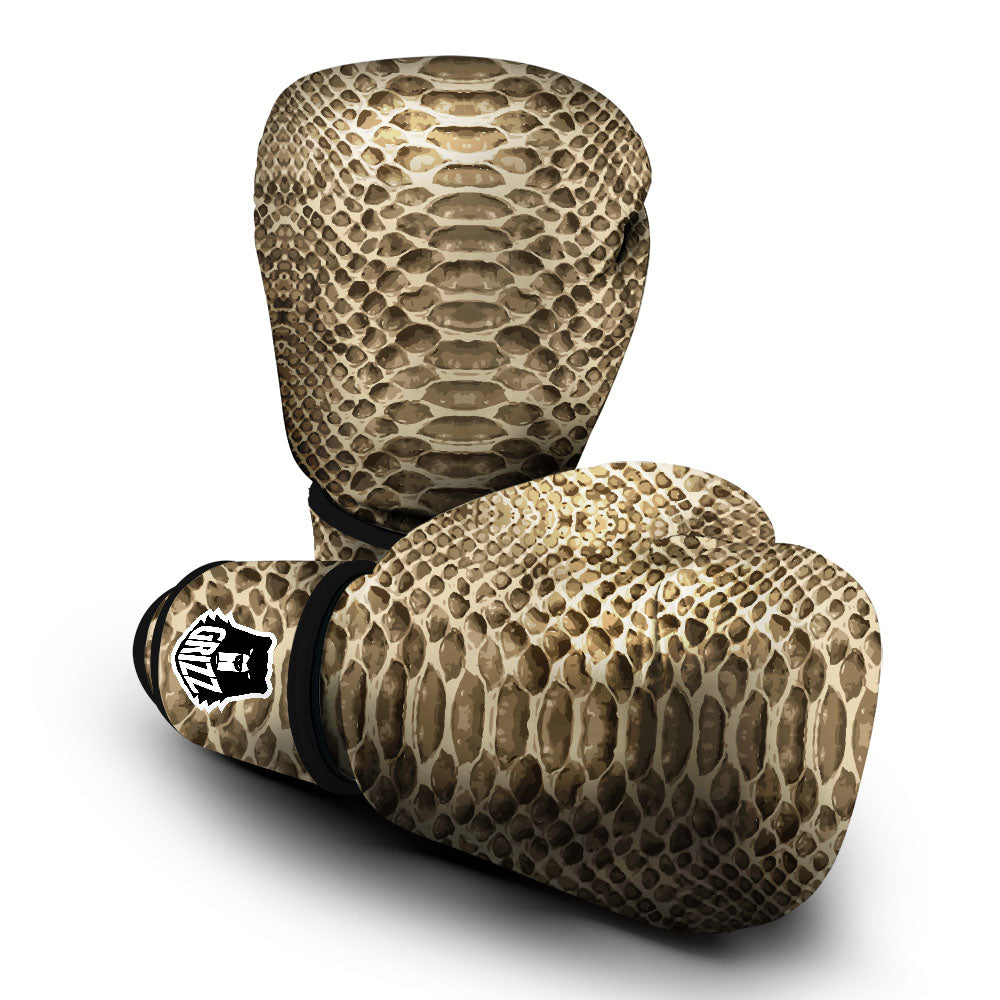 Snakeskin Beige Print Boxing Gloves-grizzshop