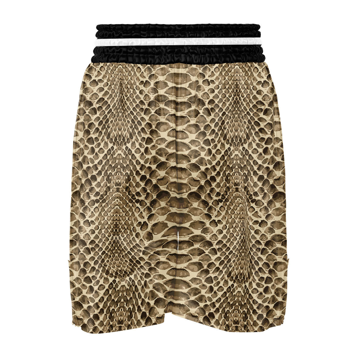 Snakeskin Beige Print Boxing Shorts-grizzshop