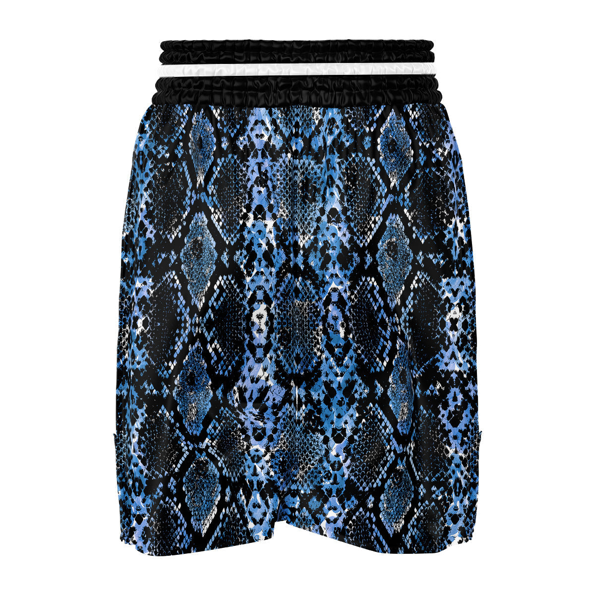 Snakeskin Black And Blue Print Boxing Shorts-grizzshop