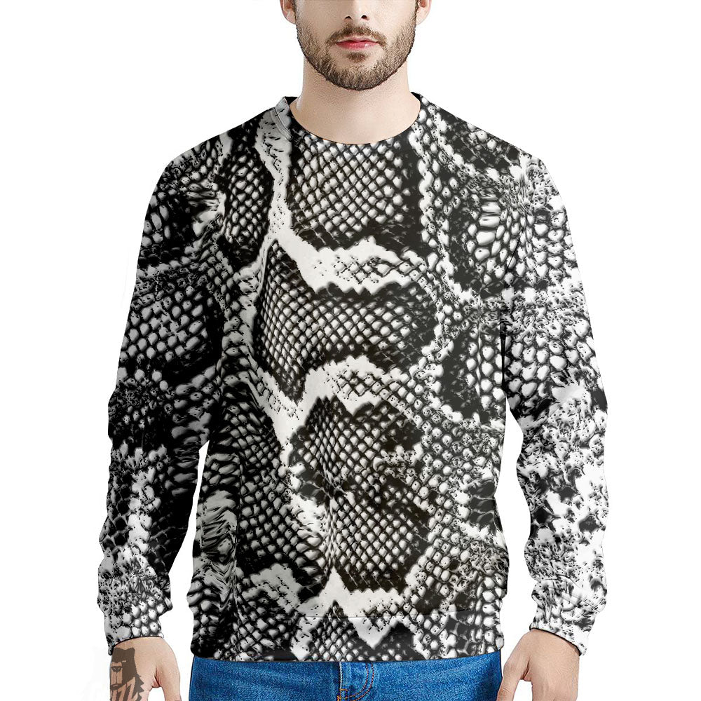 Snakeskin Black And Grey Print Men's Sweatshirt-grizzshop