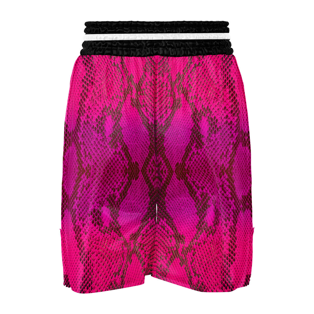 Snakeskin Black And Pink Magenta Print Boxing Shorts-grizzshop