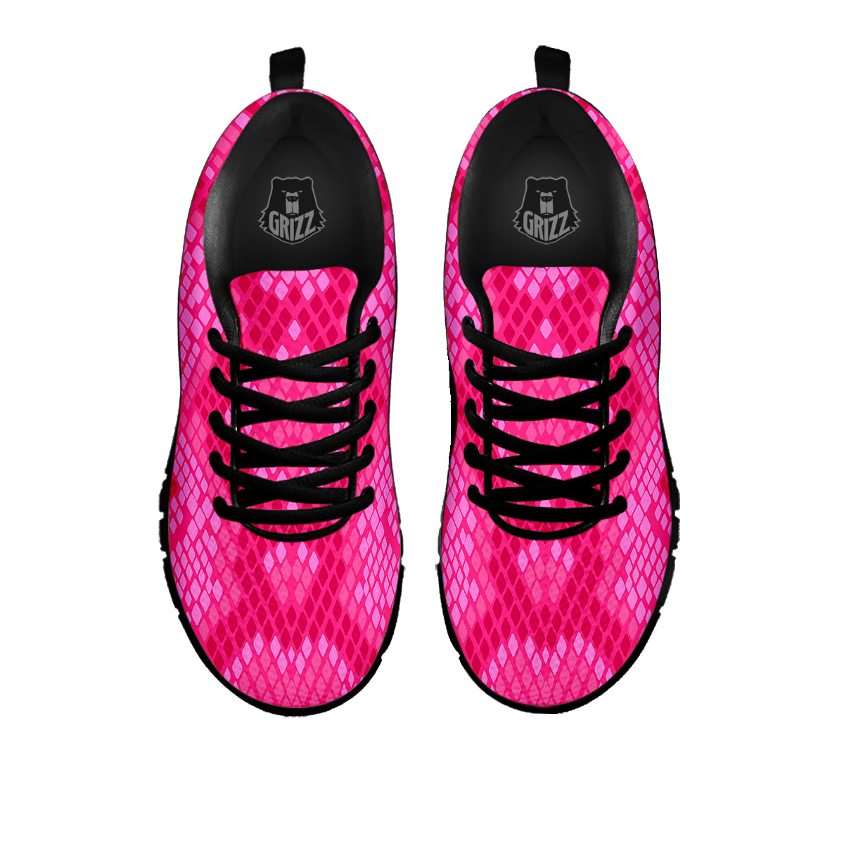 Snakeskin Black And Pink Neon Print Black Sneaker-grizzshop