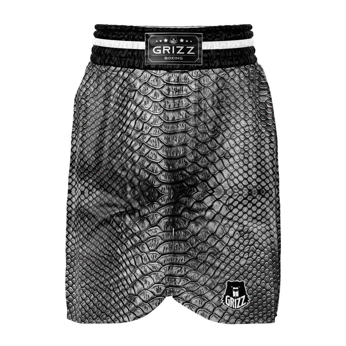 Snakeskin Black And Tan Print Pattern Boxing Shorts-grizzshop