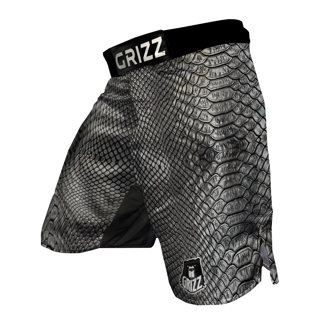 Snakeskin Black And Tan Print Pattern MMA Shorts-grizzshop