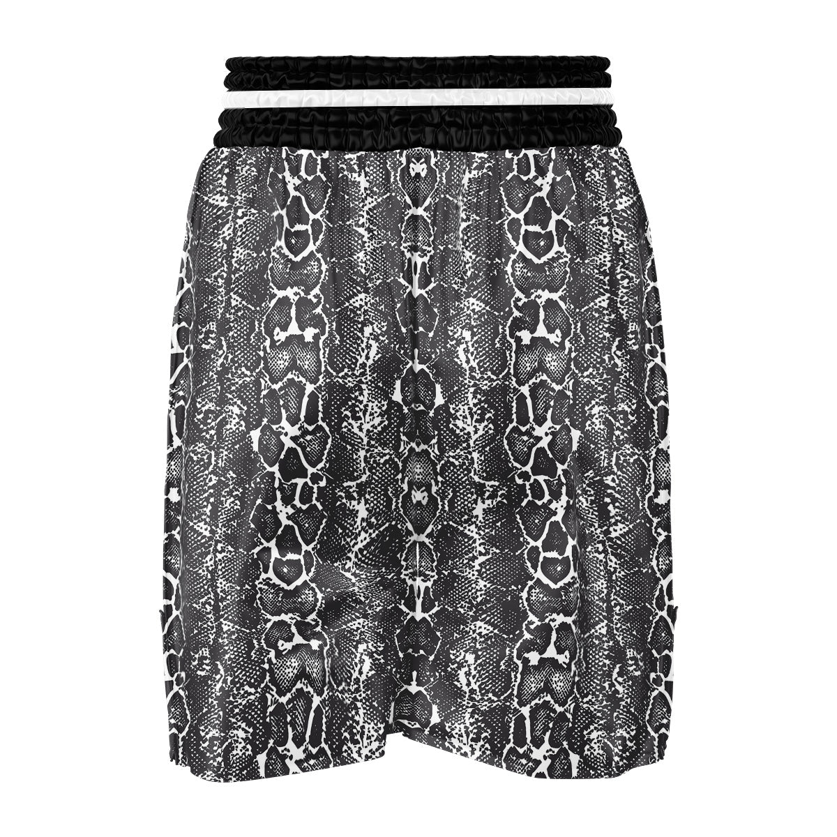 Snakeskin Black Print Boxing Shorts-grizzshop