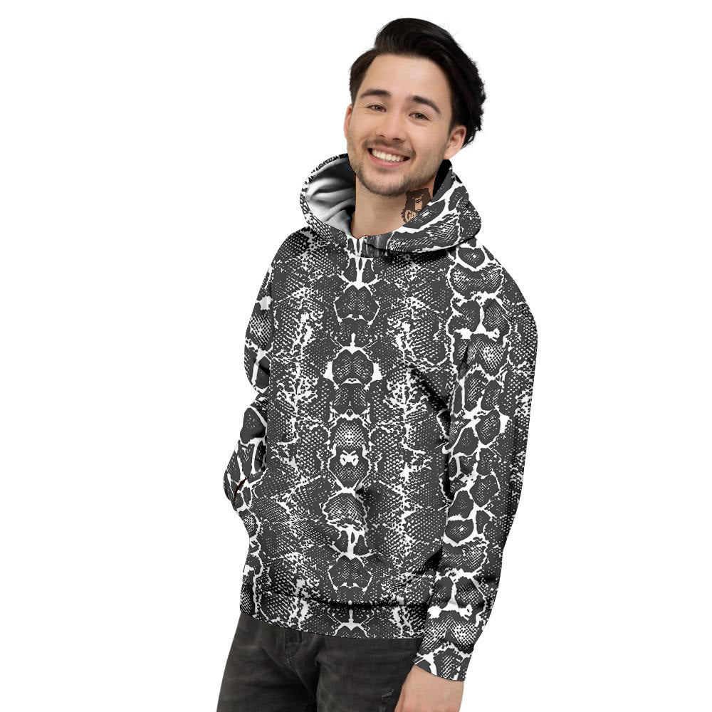 Snakeskin Black Print Men's Hoodie-grizzshop
