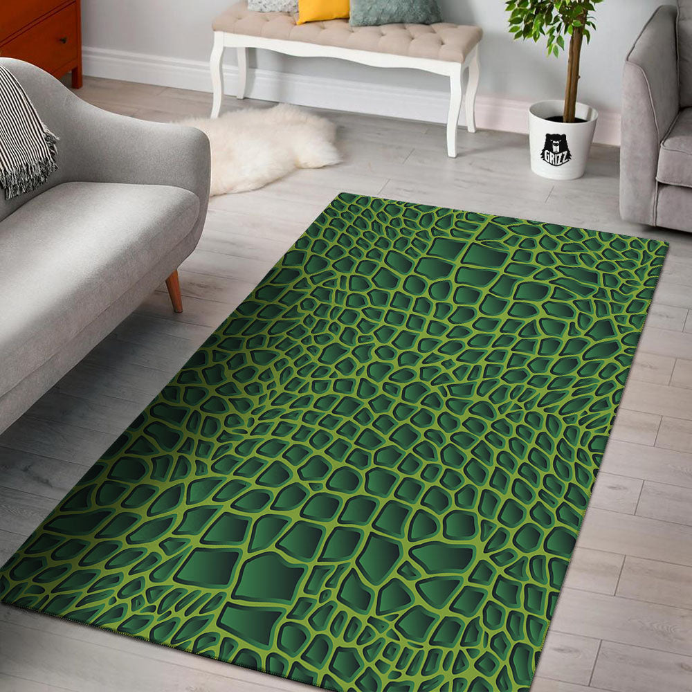 Snakeskin Green Print Floor Mat-grizzshop