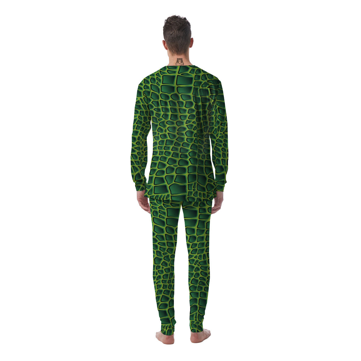 Snakeskin Green Print Men's Pajamas-grizzshop