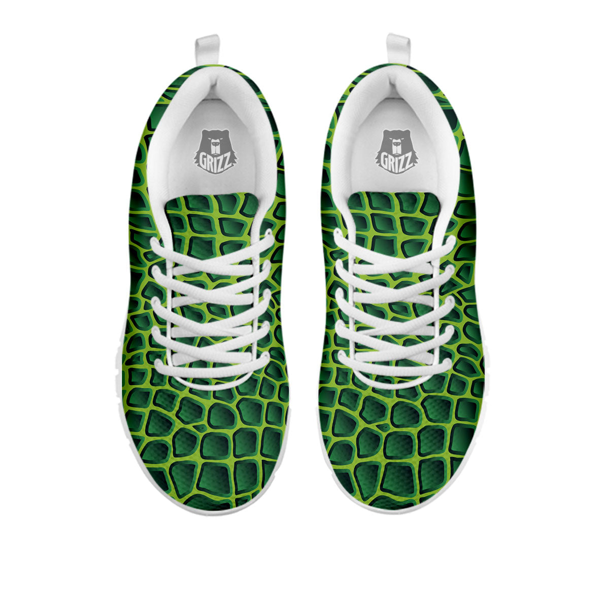 Snakeskin Green Print White Sneaker-grizzshop