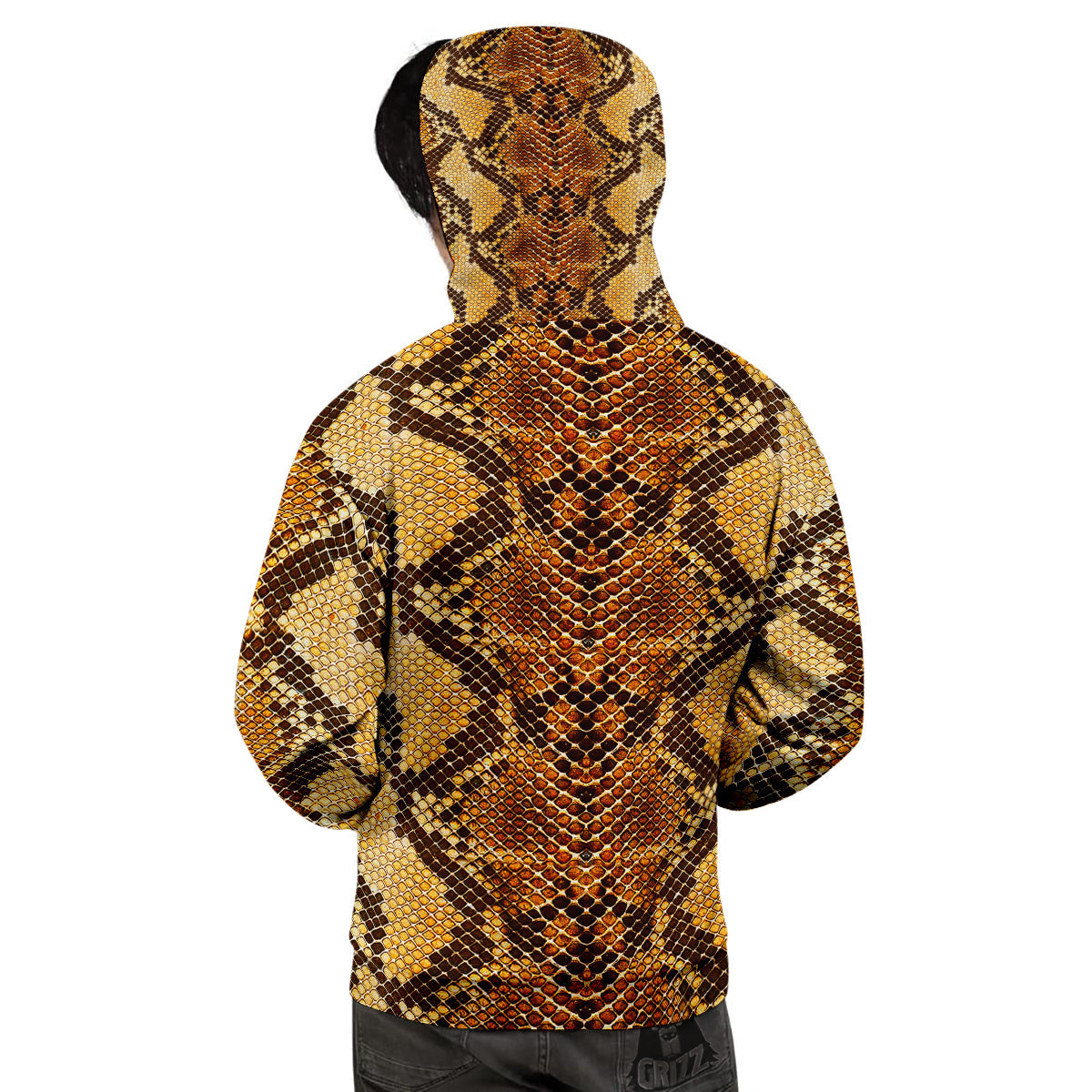 Snakeskin Leathers Print Men's Hoodie-grizzshop