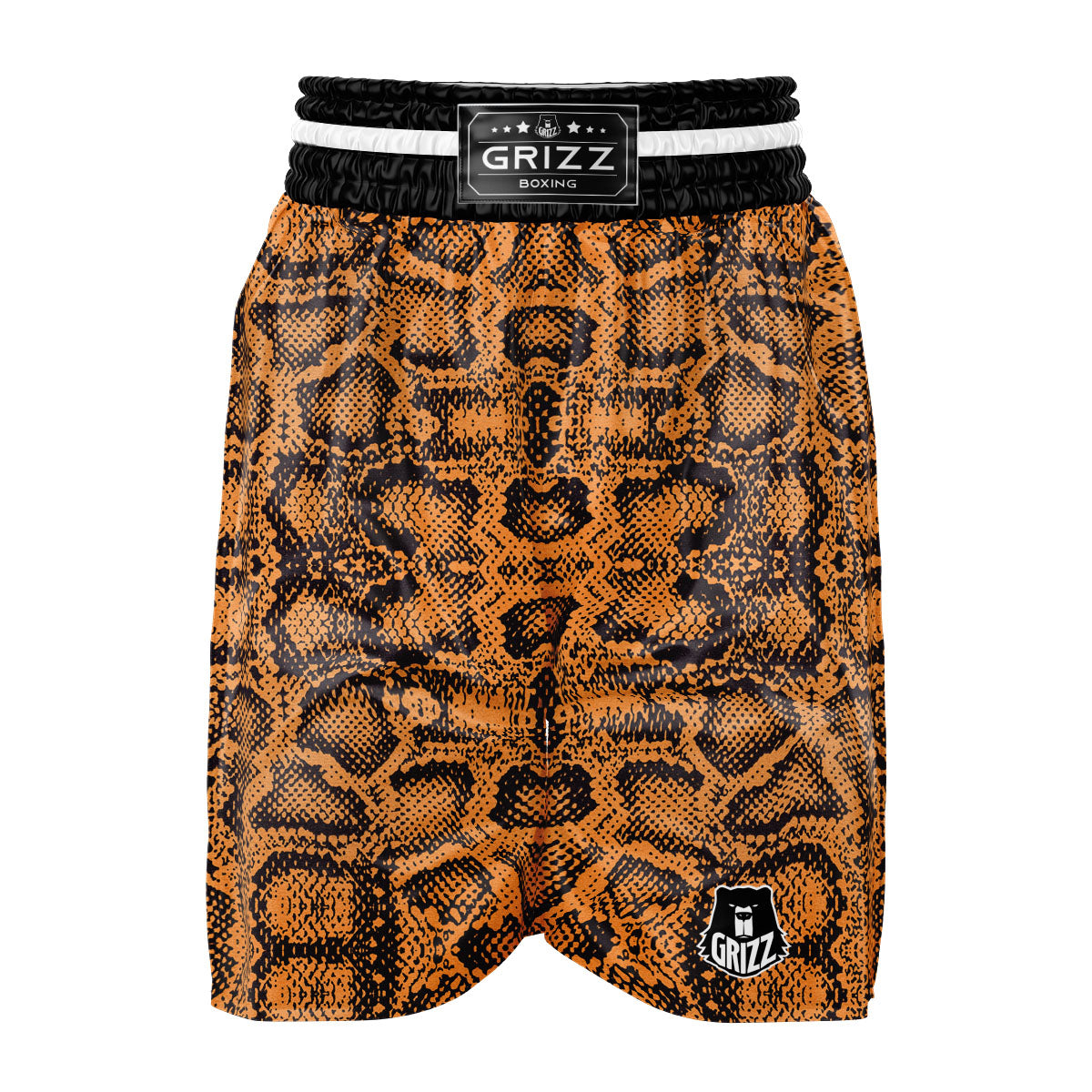 Snakeskin Orange Print Pattern Boxing Shorts-grizzshop