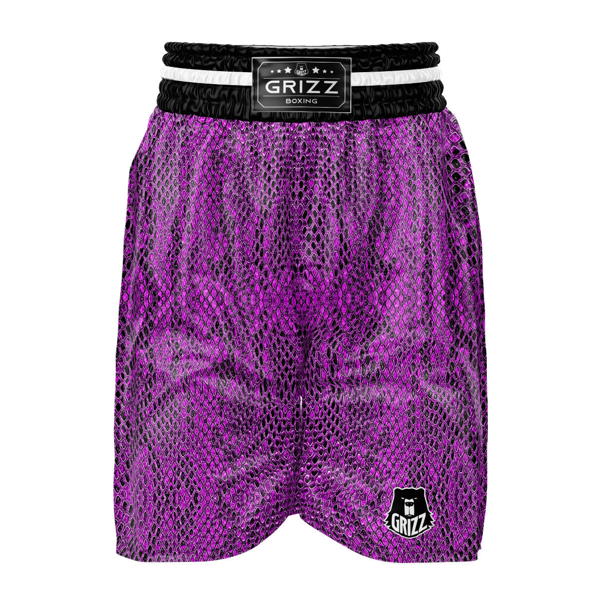 Snakeskin Purple Print Pattern Boxing Shorts-grizzshop