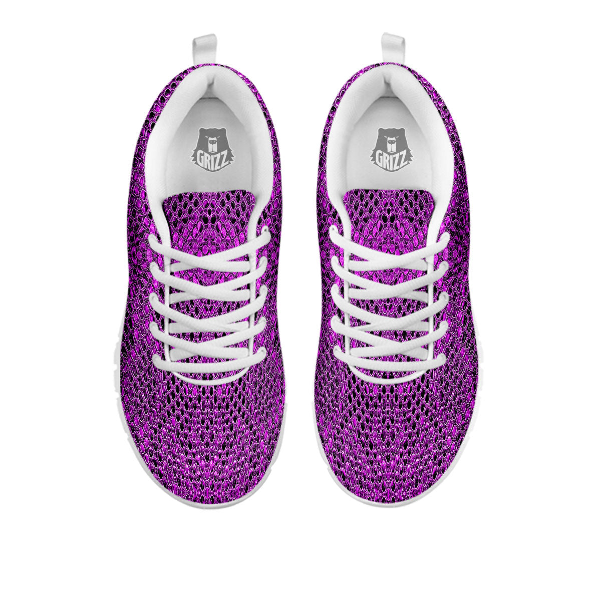 Snakeskin Purple Print Pattern White Sneaker-grizzshop