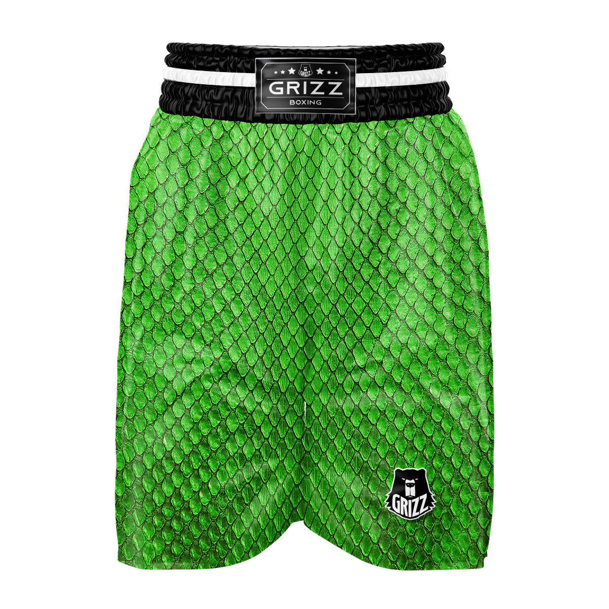 Snakeskin Python Green Print Boxing Shorts-grizzshop