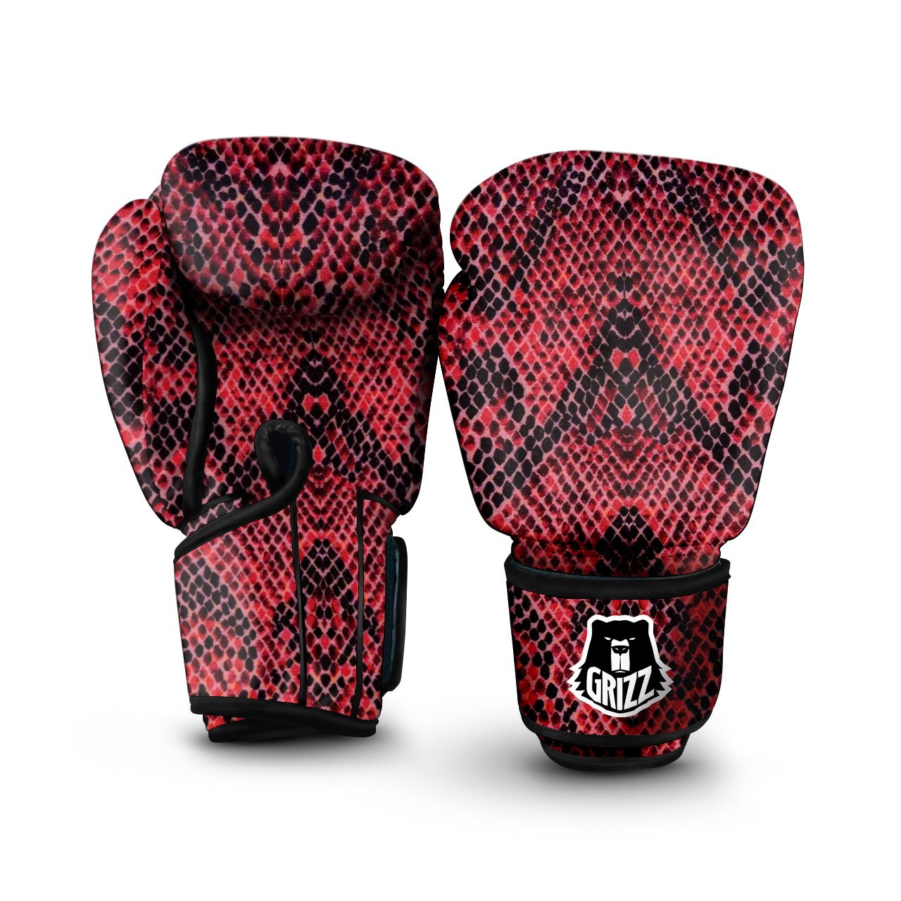 Snakeskin Python Red Print Boxing Gloves-grizzshop