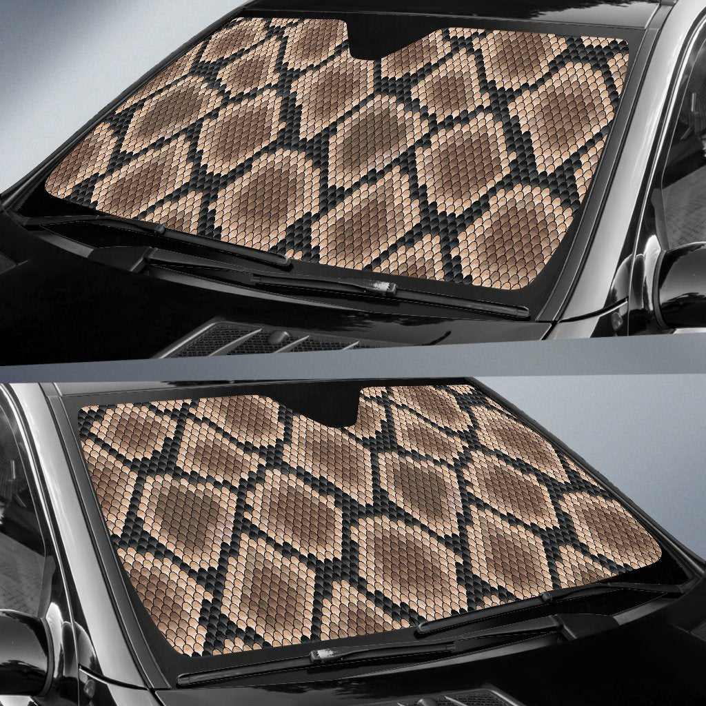 Snakeskin Python Skin Pattern Print Car Sun Shade-grizzshop