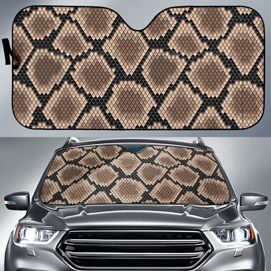 Snakeskin Python Skin Pattern Print Car Sun Shade-grizzshop