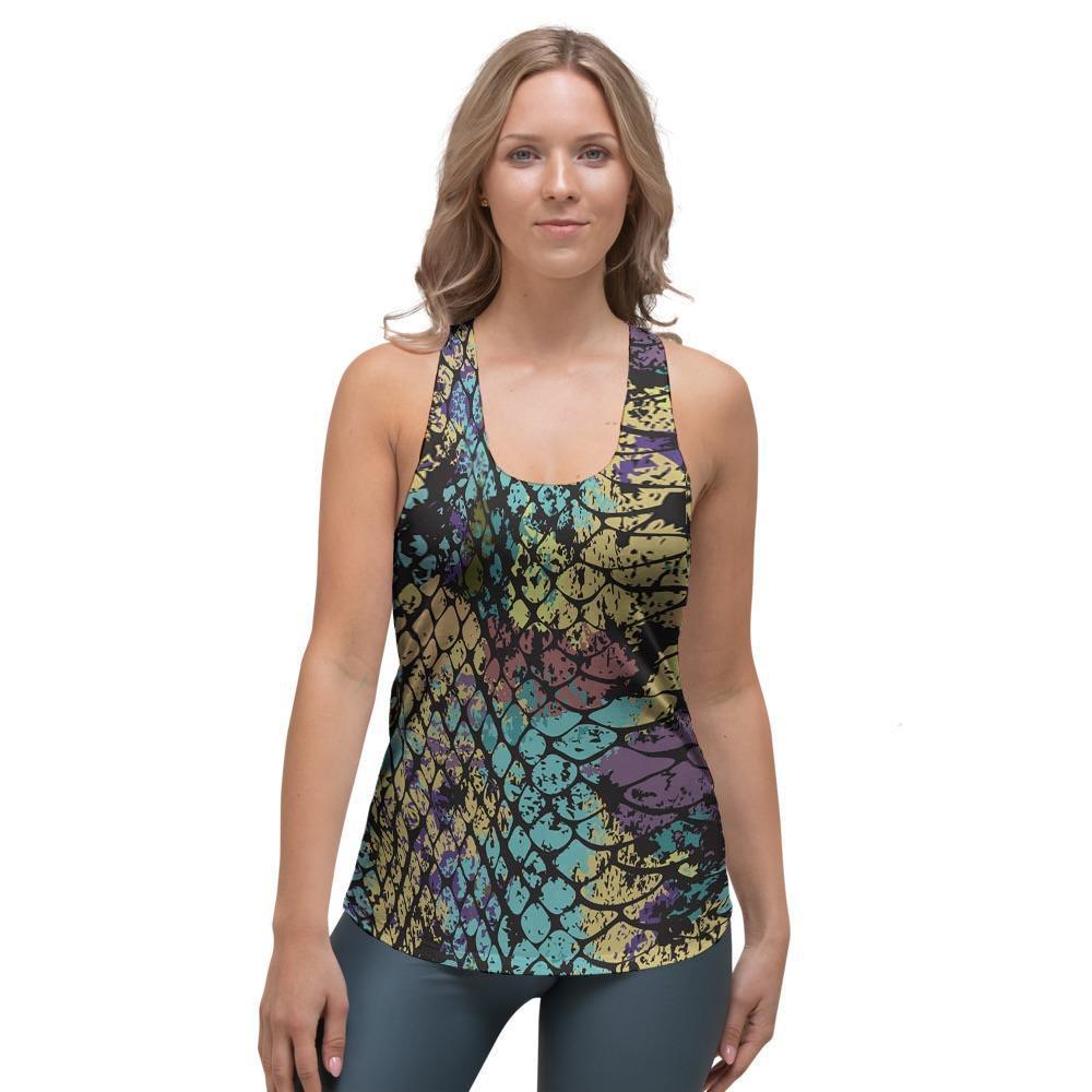 Snakeskin Reptile Women's Racerback Tank Top-grizzshop
